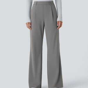 High Silent Storm Gray High Waisted Side Pocket Work Flare Pants Size Small